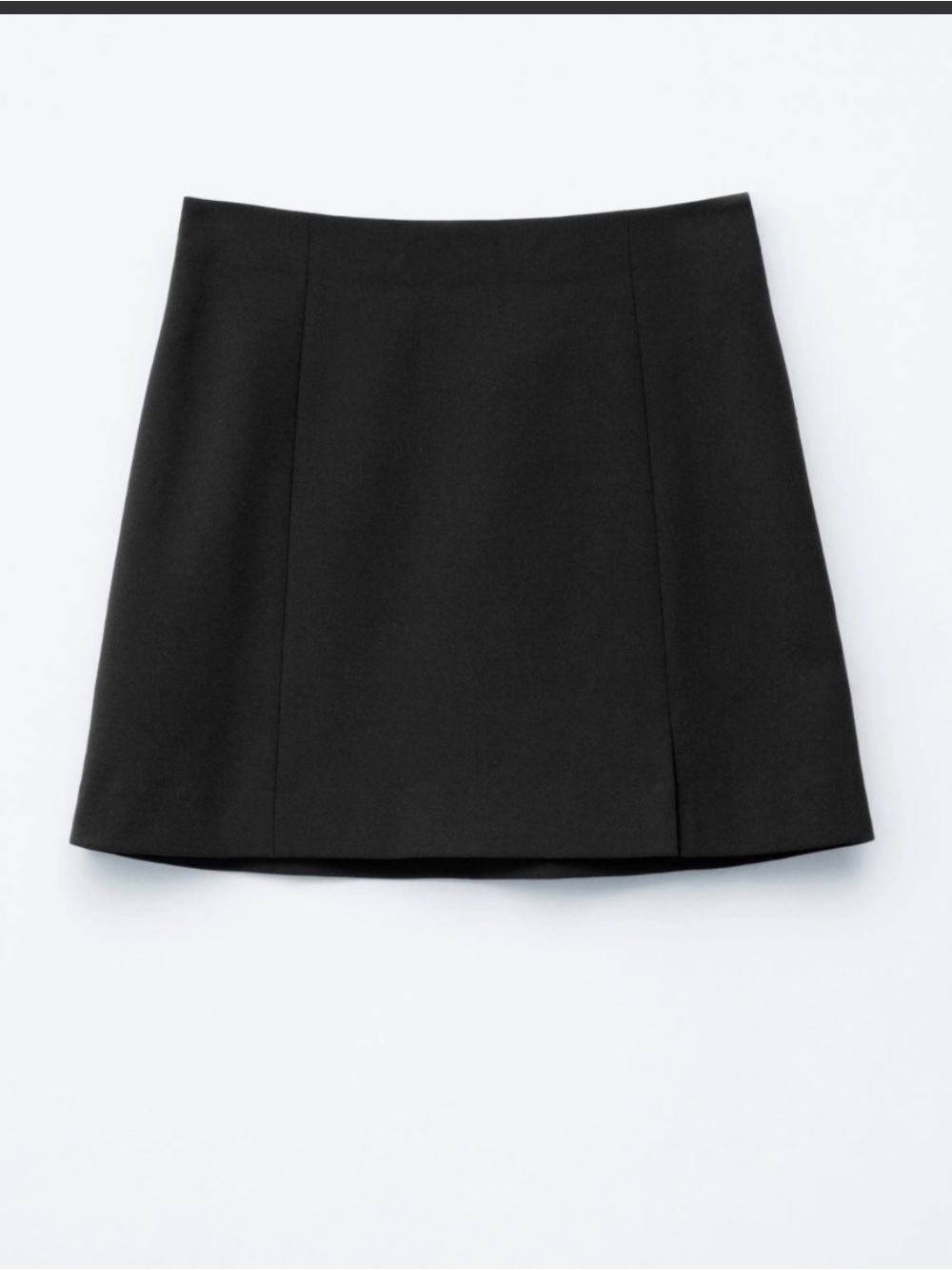& Other Stories High Waist Black Mini Skirt with Side Slit